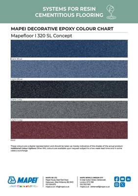 Mapefloor I 320 SL Concept Colour Chart